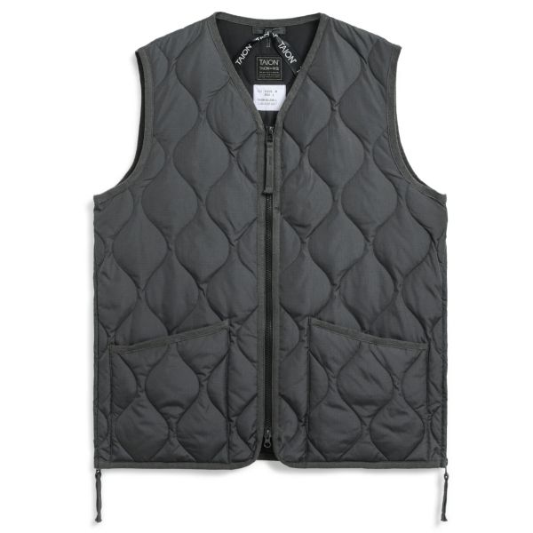 Taion Military Zip V Neck Down Vest Antraciet