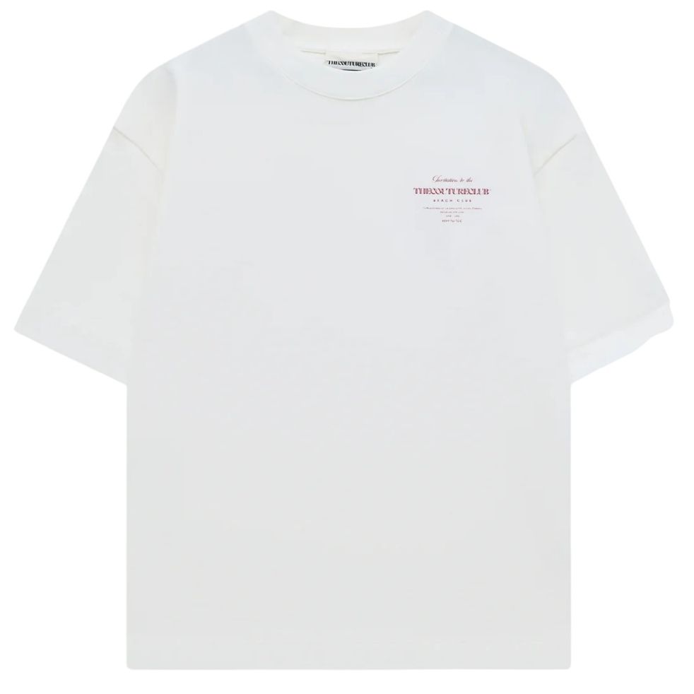 The Couture Club Beach Club Graphic T-shirt Off White/Roze