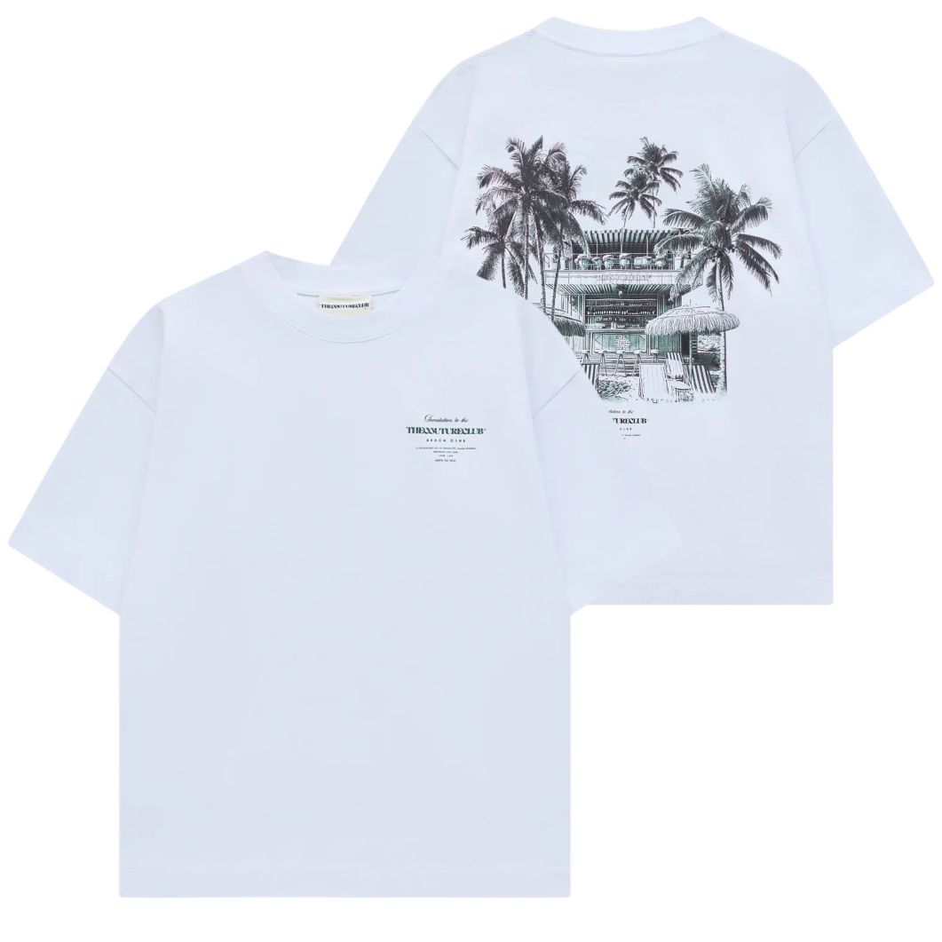 The Couture Club Beach Club Graphic T-shirt Wit/Groen