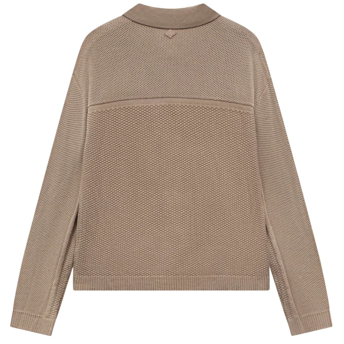 The Couture Club Contrast Knit Crochet Overhemd Bruin