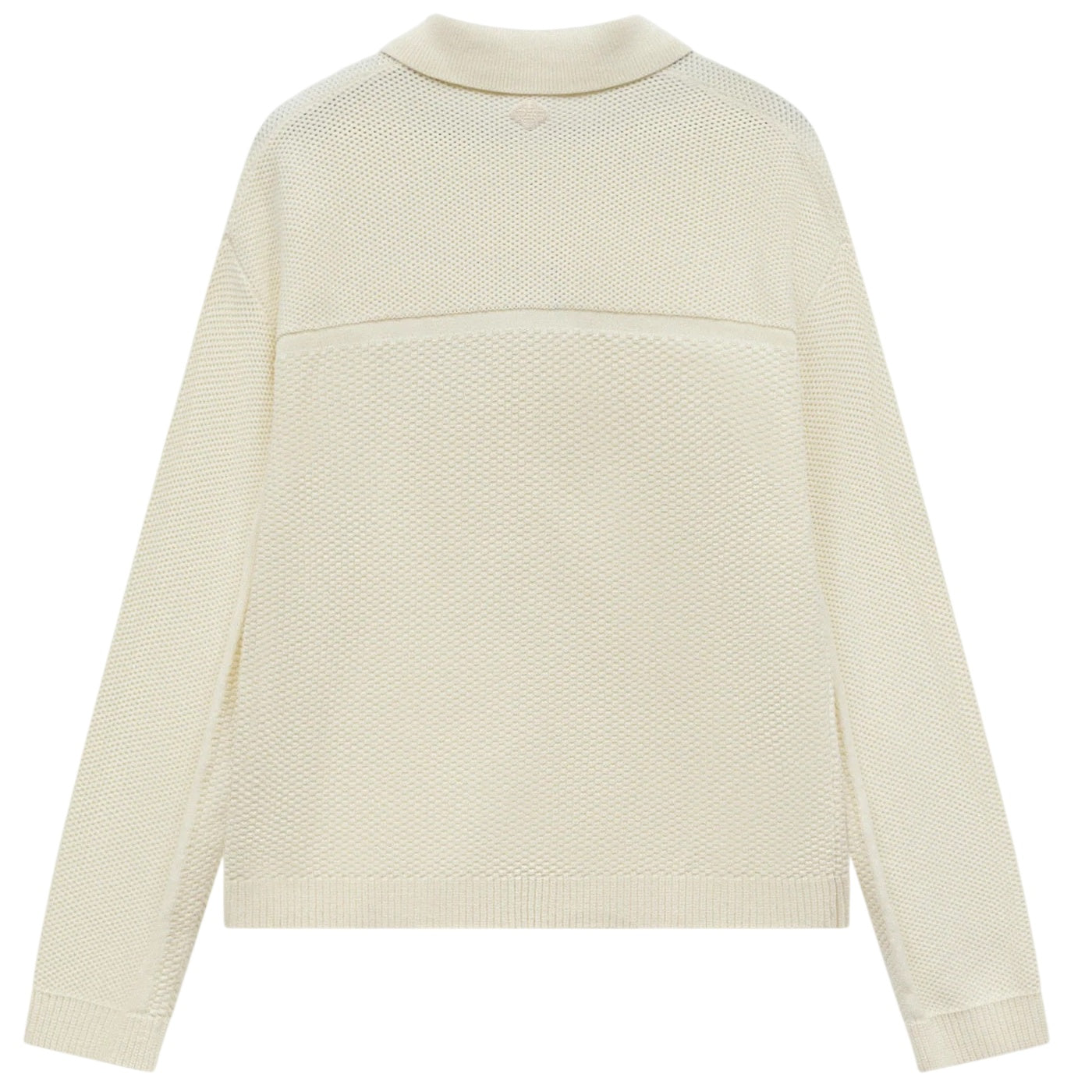 The Couture Club Contrast Knit Crochet Overhemd Off White