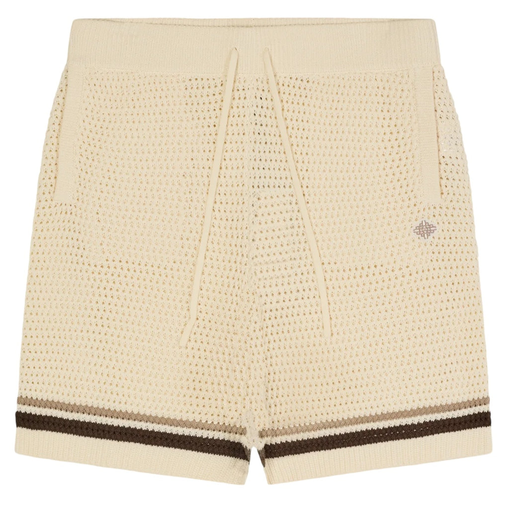 The Couture Club Crochet Knitted Stripe Korte Broek Off White