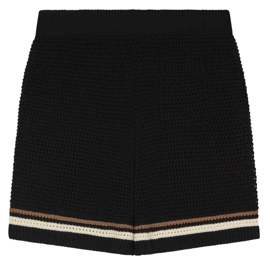 The Couture Club Crochet Knitted Stripe Korte Broek Zwart