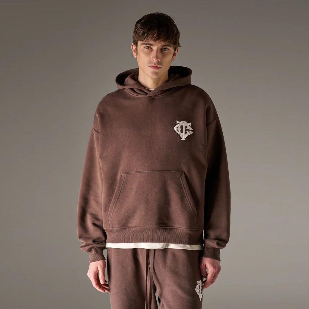 The Couture Club Heavyweight Monogram Applique Emblem Hoodie Bruin