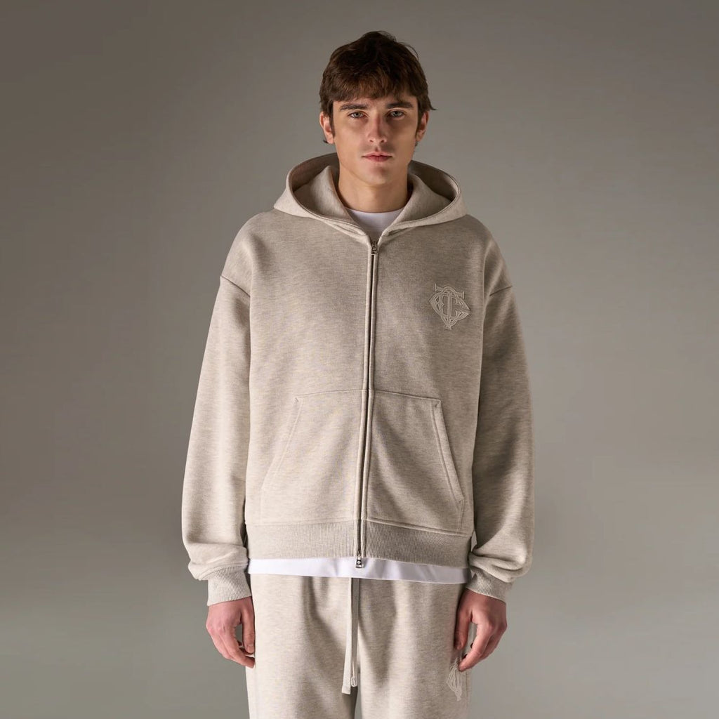 The Couture Club Heavyweight Monogram Applique Emblem Vest Grijs