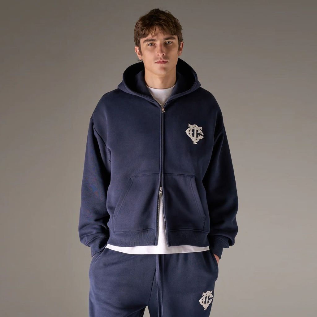 The Couture Club Heavyweight Monogram Applique Emblem Vest Navy