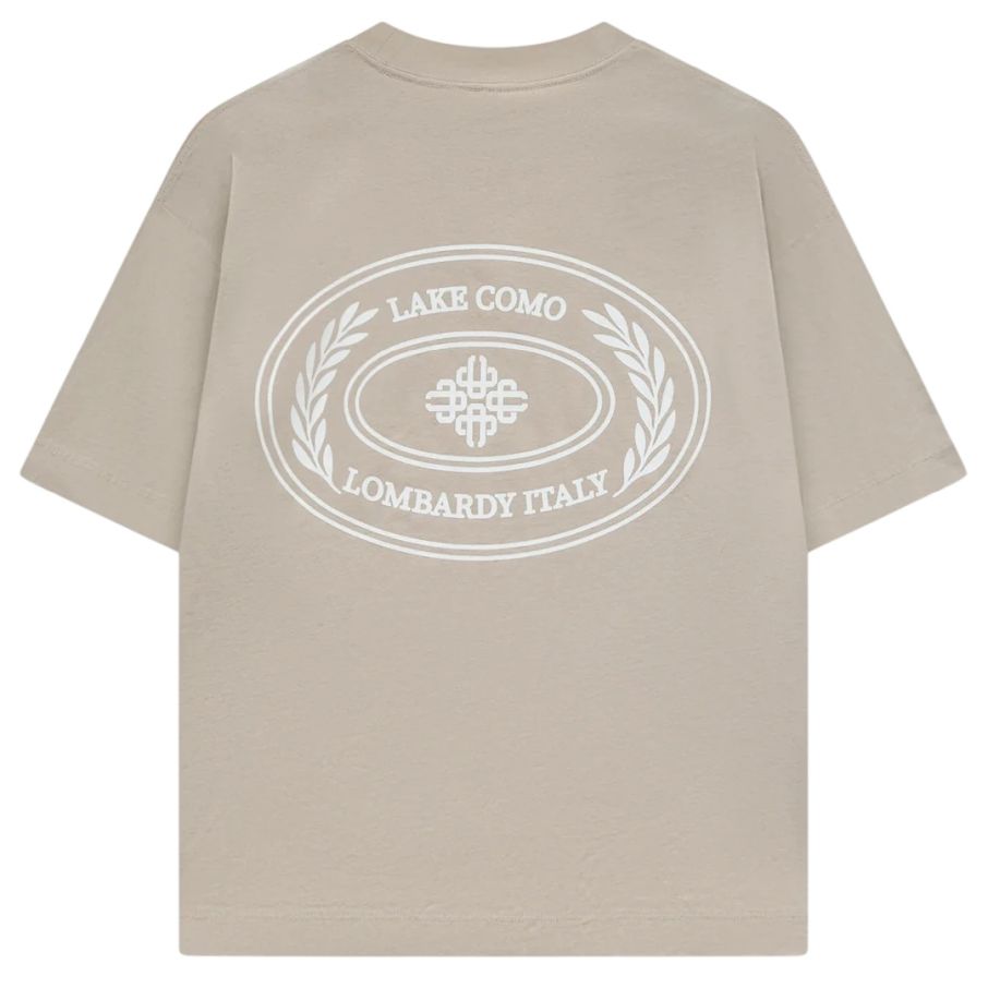 The Couture Club Lake Como Oval Graphic T-shirt Beige