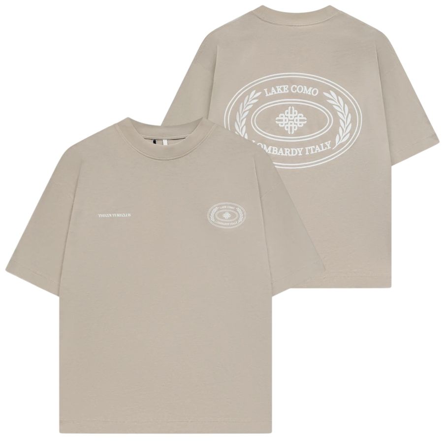 The Couture Club Lake Como Oval Graphic T-shirt Beige