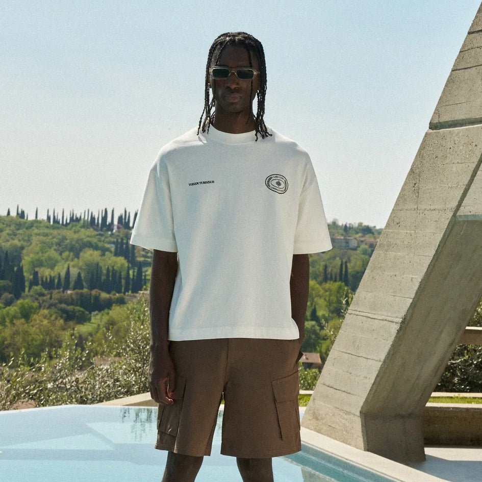 The Couture Club Lake Como Oval Graphic T-shirt Off White