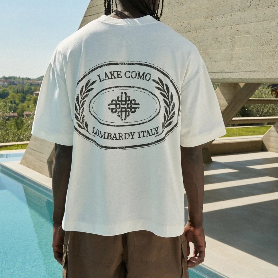 The Couture Club Lake Como Oval Graphic T-shirt Off White