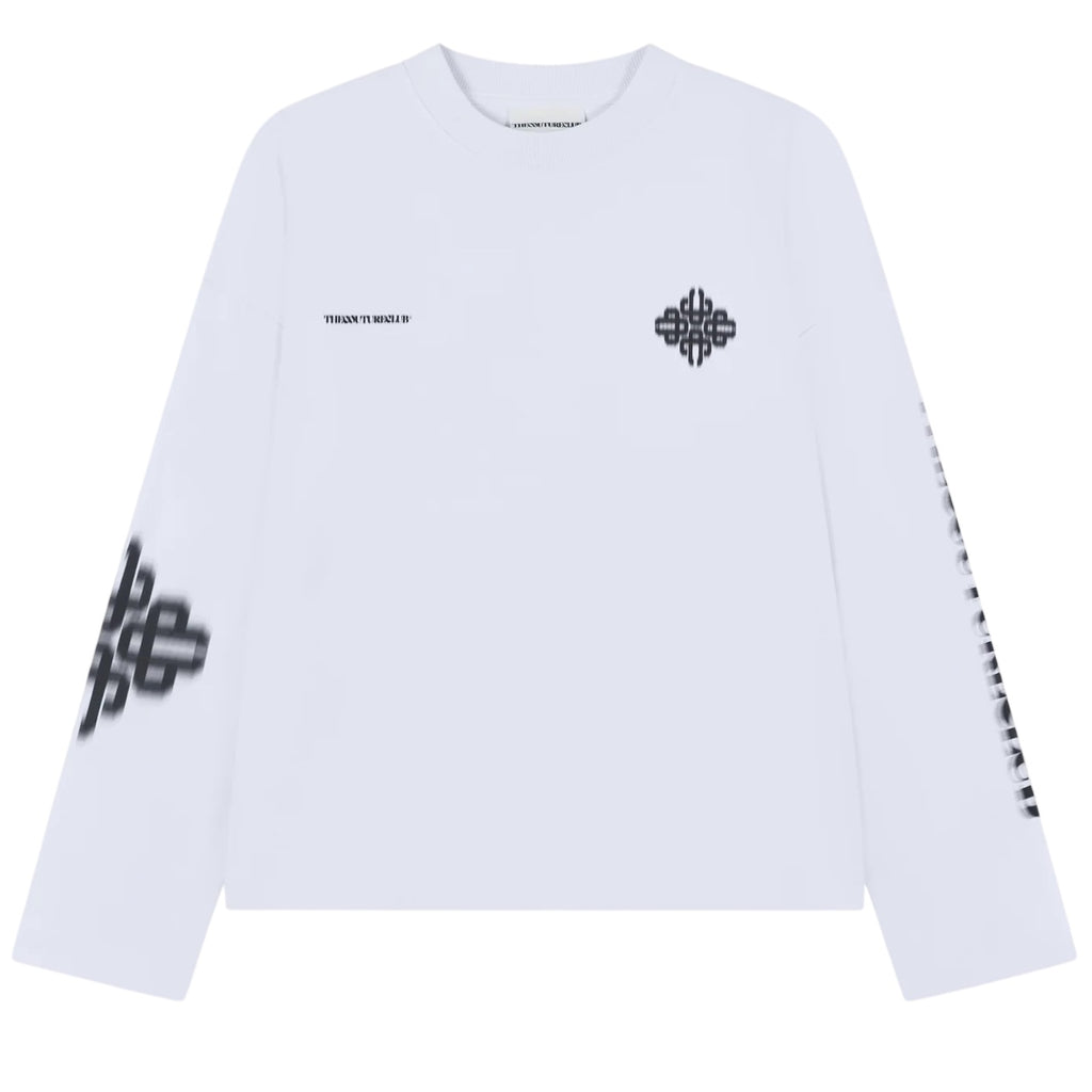 The Couture Club Motion Blurred Emblem Longsleeve T-shirt Wit