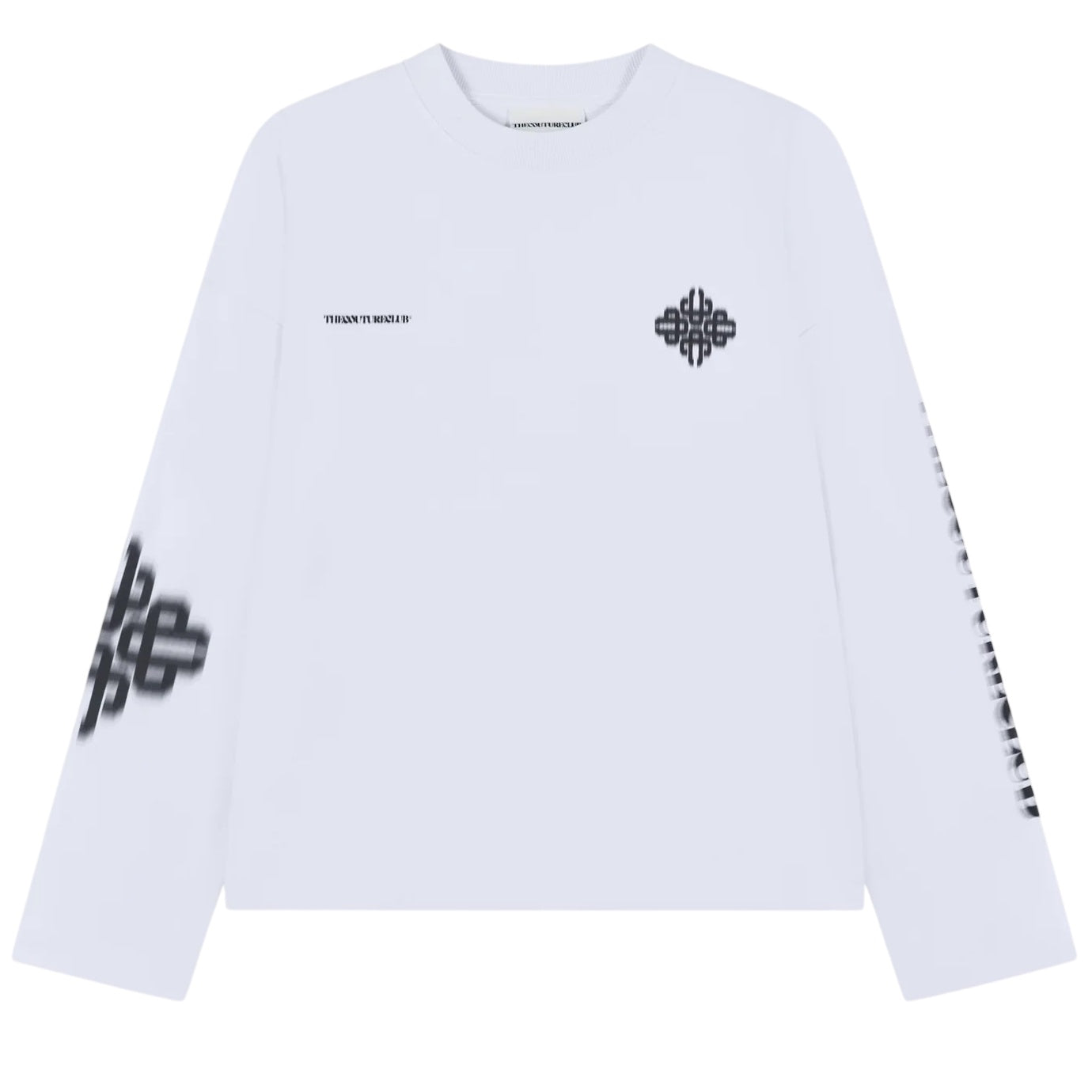 The Couture Club Motion Blurred Emblem Longsleeve T-shirt Wit
