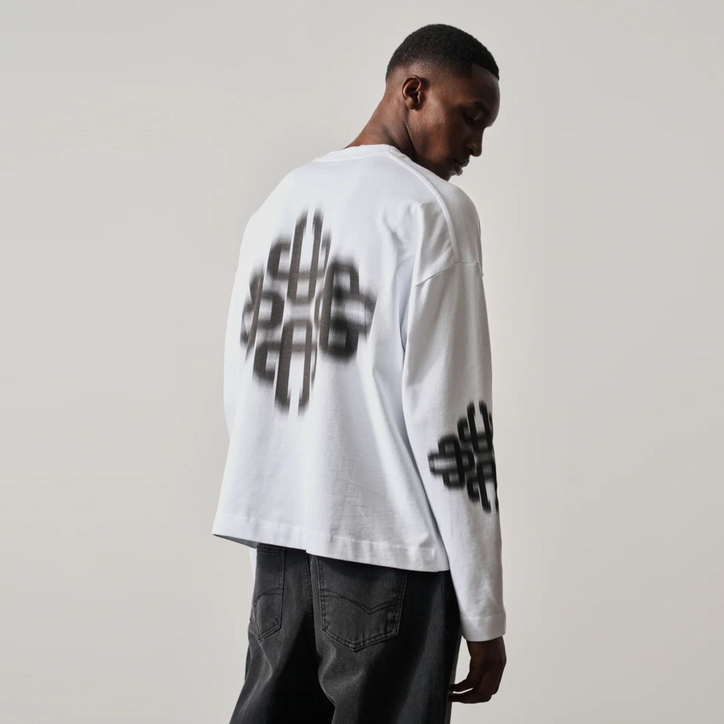 The Couture Club Motion Blurred Emblem Longsleeve T-shirt Wit