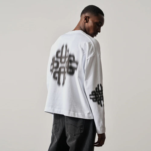 The Couture Club Motion Blurred Emblem Longsleeve T-shirt Wit