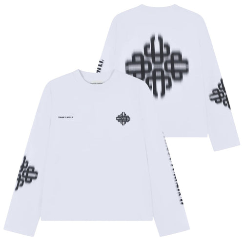 The Couture Club Motion Blurred Emblem Longsleeve T-shirt Wit