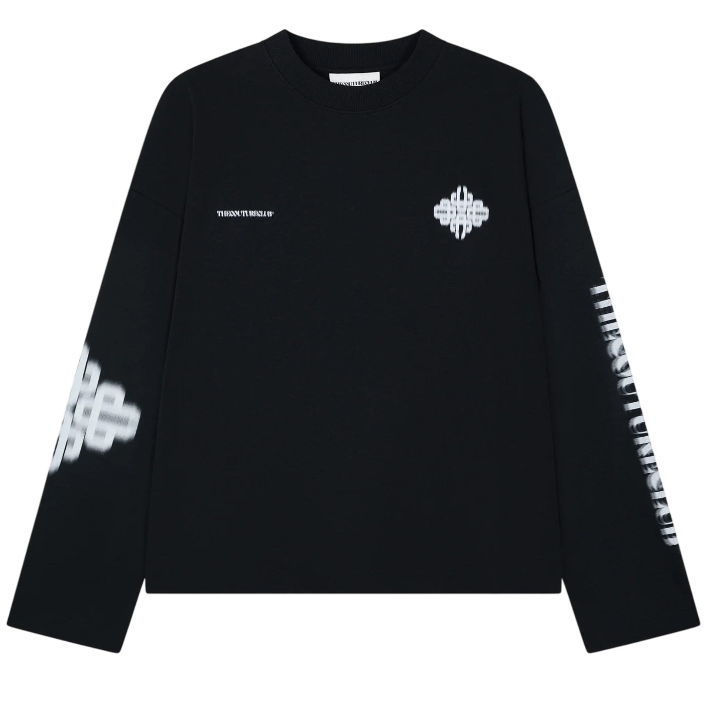 The Couture Club Motion Blurred Emblem Longsleeve T-shirt Zwart