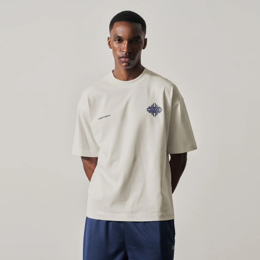 The Couture Club Motion Blurred Emblem T-shirt Off White/Navy