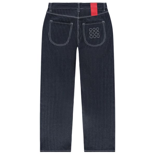 The New Originals 9-Dots Pinstripe Relaxed Jeans Donker Blauw
