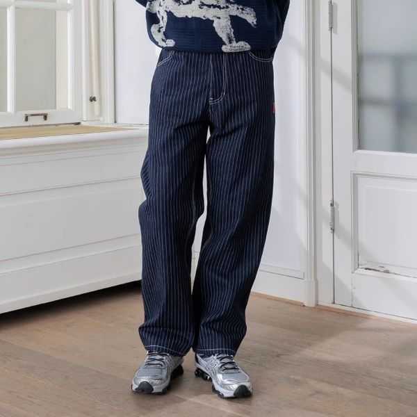 The New Originals 9-Dots Pinstripe Relaxed Jeans Donker Blauw