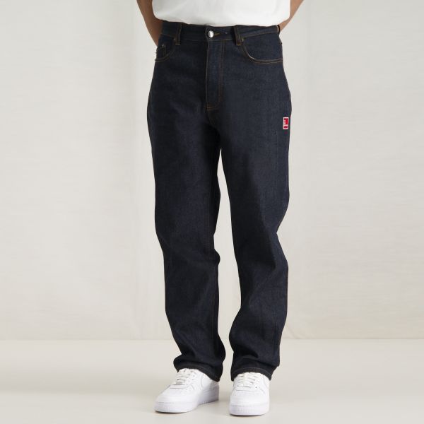 The New Originals 9-Dots Relaxed Raw Jeans Navy