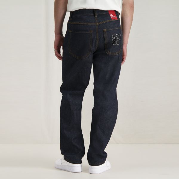 The New Originals 9-Dots Relaxed Raw Jeans Navy