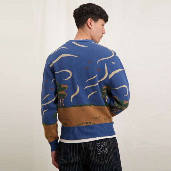 The New Originals Camping Knit Sweater Blauw