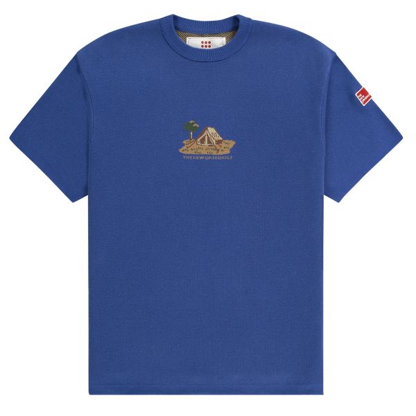 The New Originals Camping Landscape Knit T-shirt Blauw