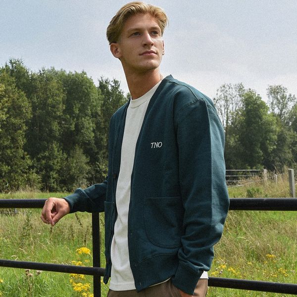 The New Originals Jersey Cardigan Donker Groen