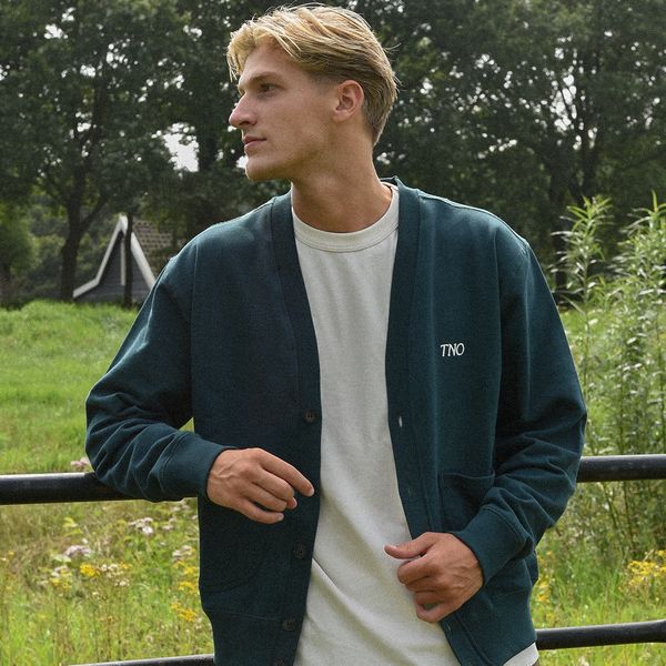 The New Originals Jersey Cardigan Donker Groen