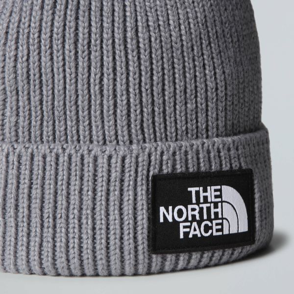 The North Face TNF Logo Box Cuffed Muts Grijs