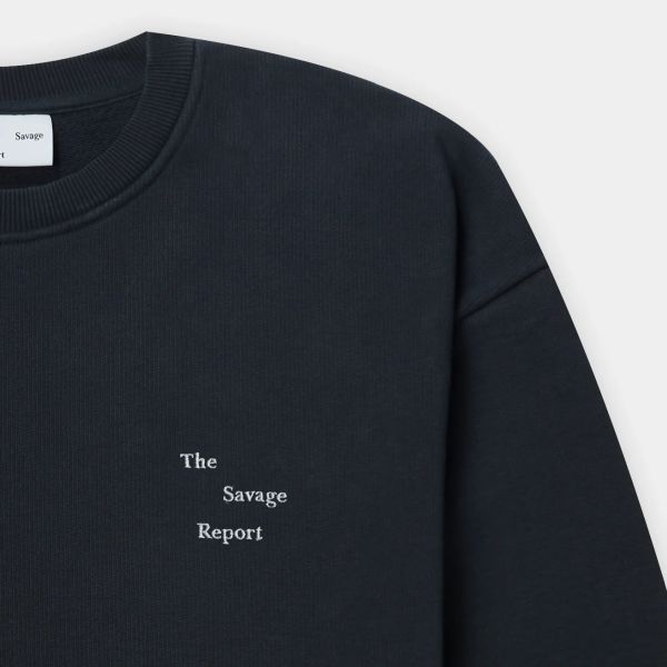 The Savage Report Wave Logo Sweater Navy
