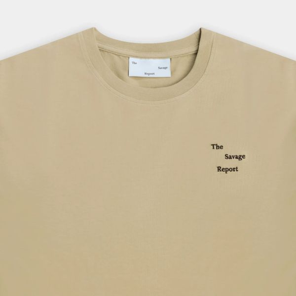 The Savage Report Wave Logo T-shirt Beige
