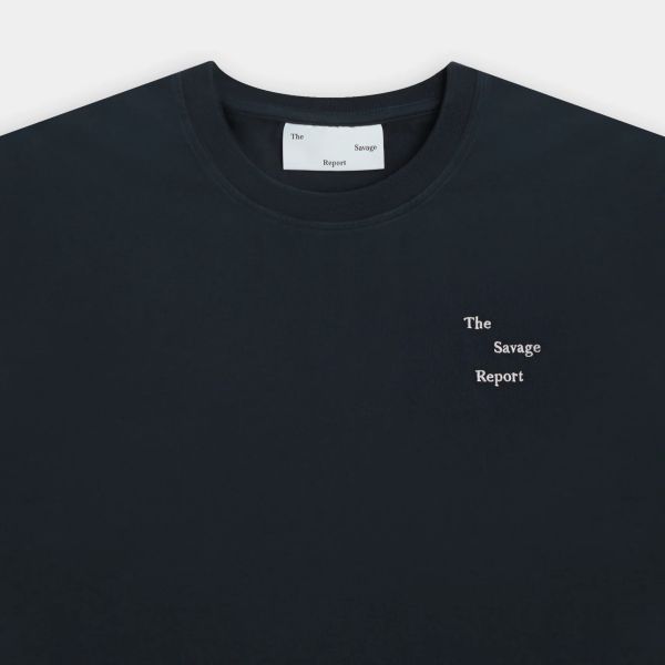 The Savage Report Wave Logo T-shirt Navy