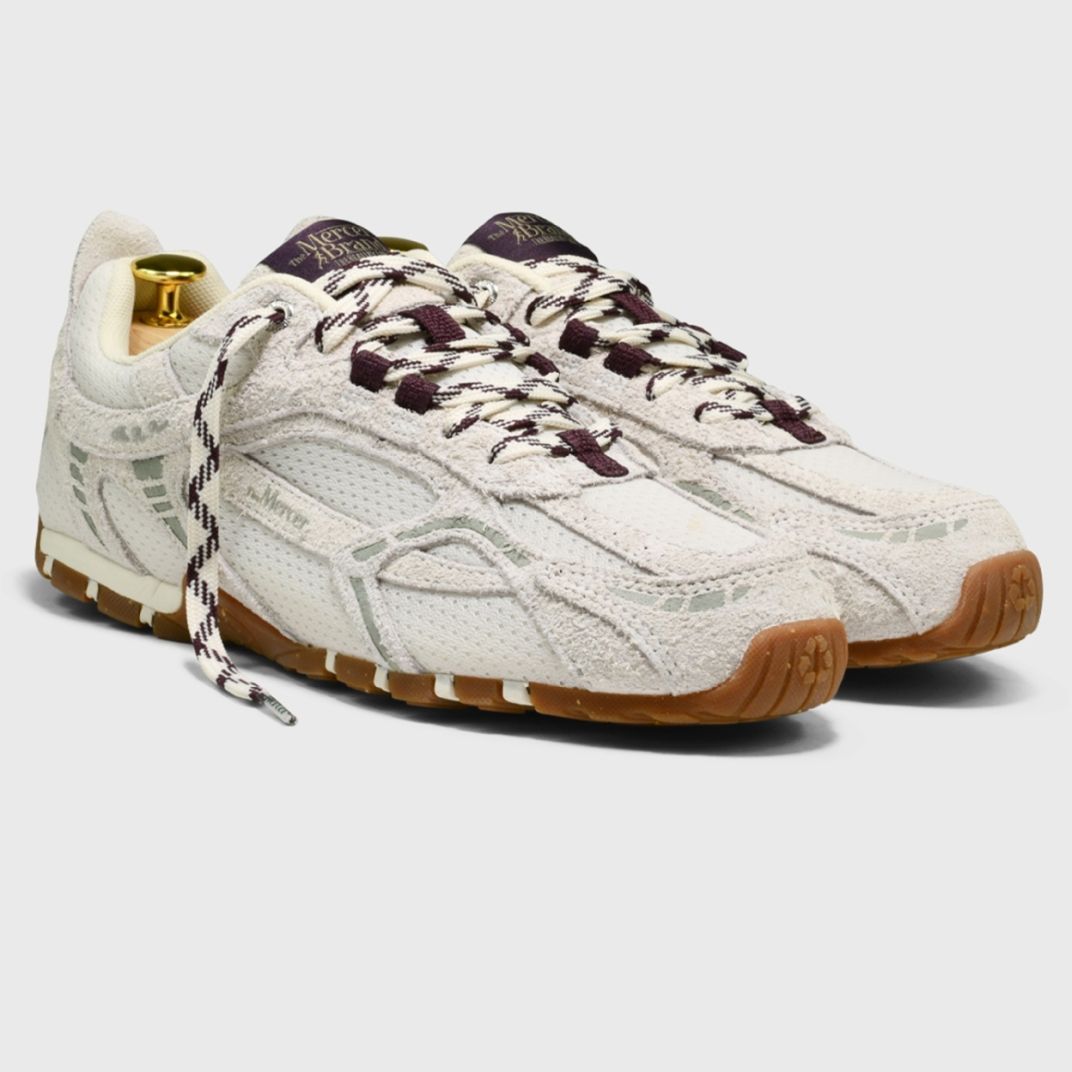 The Mercer Brand The Re-Run Drive Suede Sneaker Off White
