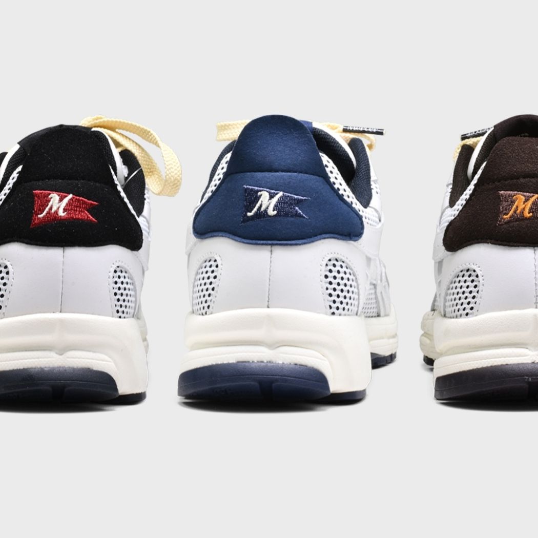 The Mercer Brand The Re-Run Flag Sneaker Wit/Blauw