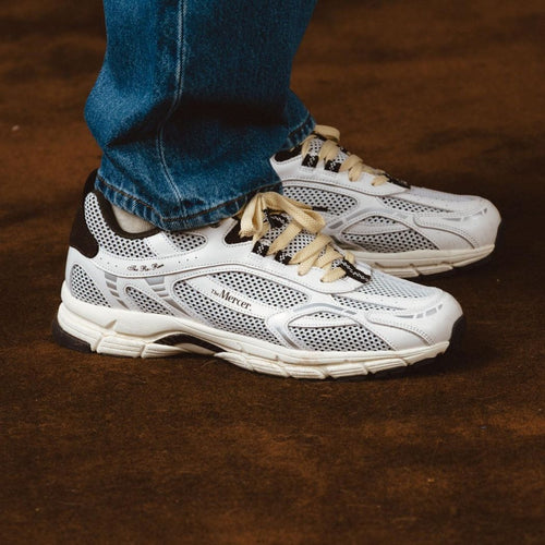 The Mercer Brand The Re-Run Flag Sneaker Wit/Bruin