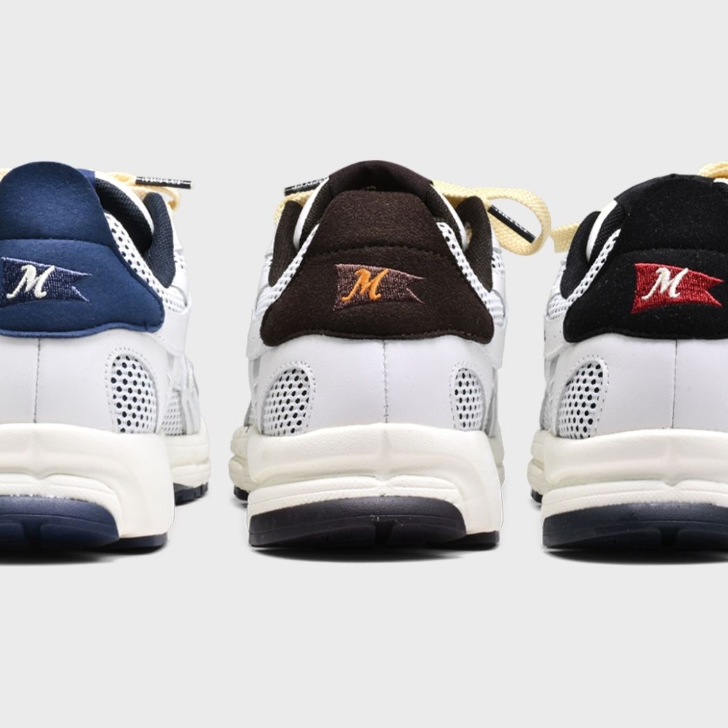 The Mercer Brand The Re-Run Flag Sneaker Wit/Bruin