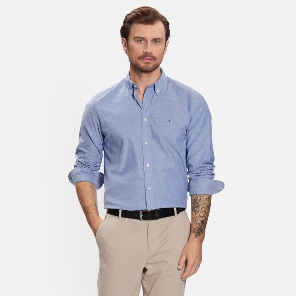 Tommy Hilfiger 1985 Flex Oxford Overhemd Blauw