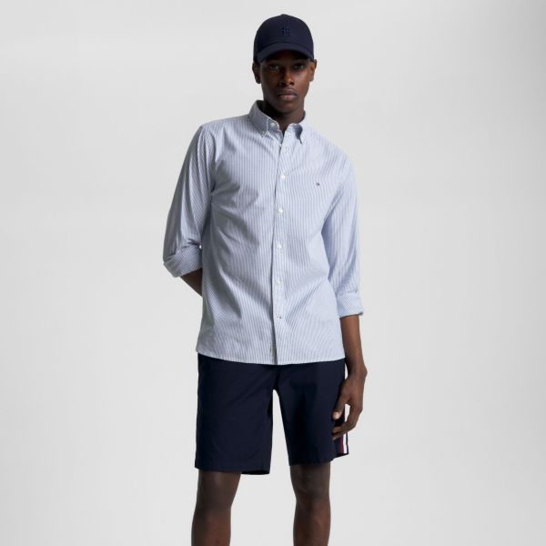 Tommy Hilfiger 1985 Flex Oxford Overhemd Blauw/Wit