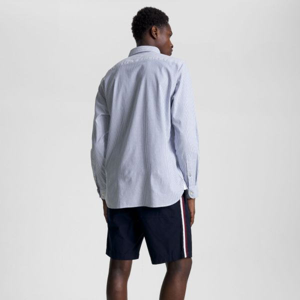Tommy Hilfiger 1985 Flex Oxford Overhemd Blauw/Wit
