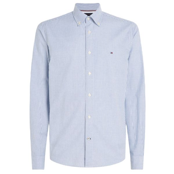 Tommy Hilfiger 1985 Flex Oxford Overhemd Blauw/Wit