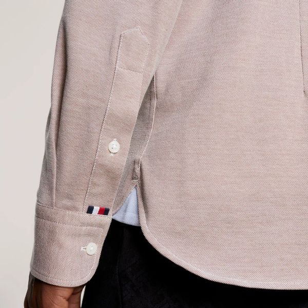 Tommy Hilfiger 1985 Pique Slim Overhemd Beige