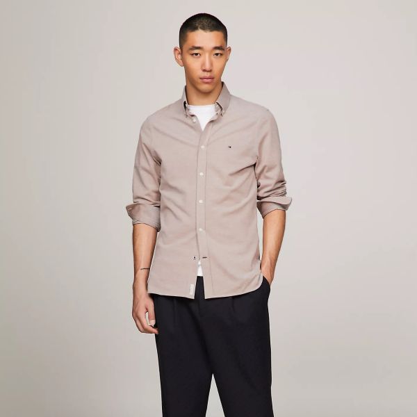 Tommy Hilfiger 1985 Pique Slim Overhemd Beige