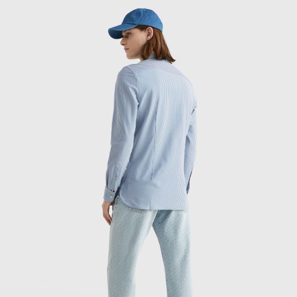 Tommy Hilfiger 1985 Slim Overhemd Blauw/Wit