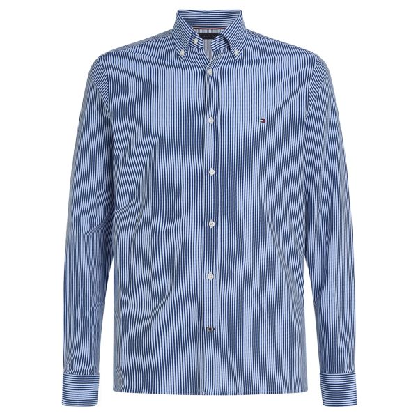 Tommy Hilfiger 1985 Slim Overhemd Donker Blauw/Wit