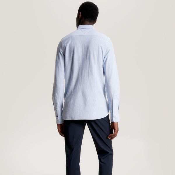 Tommy Hilfiger 1985 Slim Overhemd Licht Blauw/Wit
