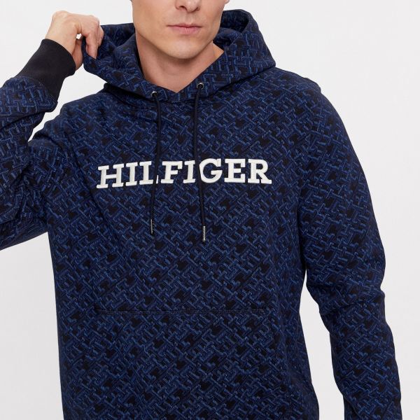 Tommy Hilfiger AOP Monogram Hoodie Navy