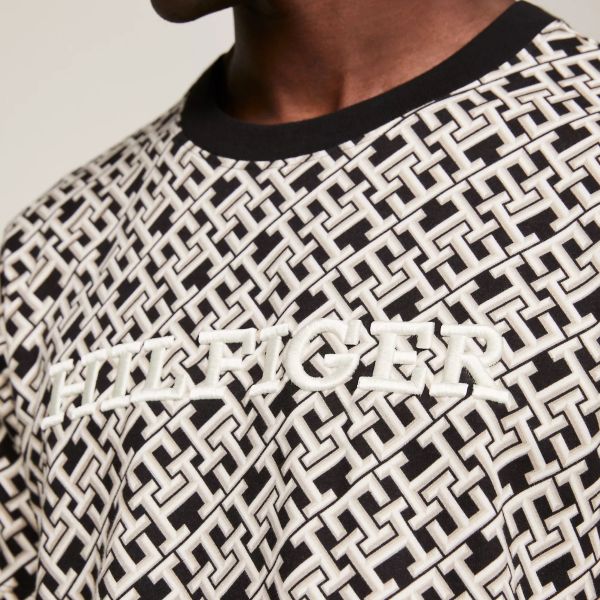 Tommy Hilfiger AOP Monotype T-shirt Zwart/Wit