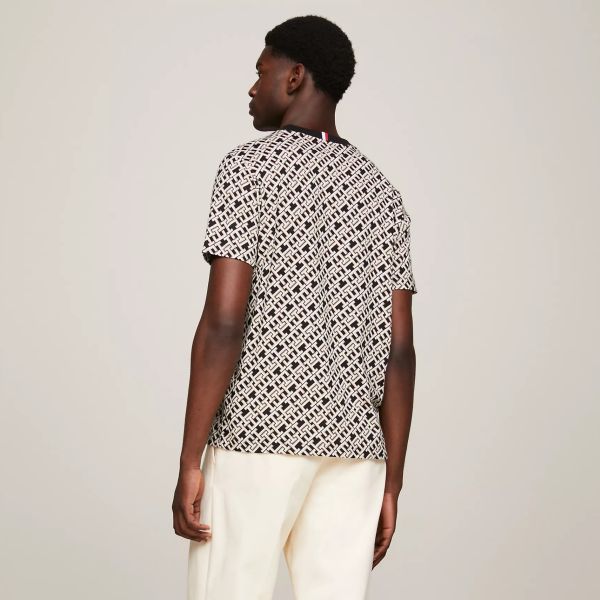 Tommy Hilfiger AOP Monotype T-shirt Zwart/Wit