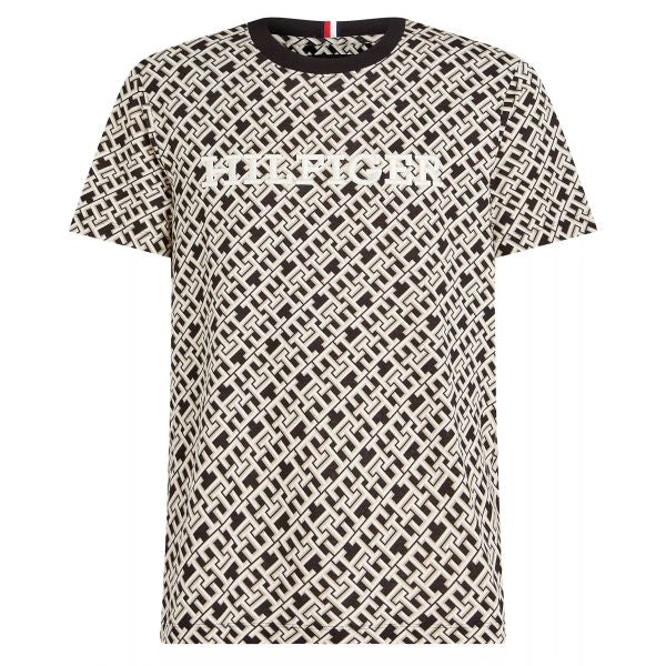 Tommy Hilfiger AOP Monotype T-shirt Zwart/Wit